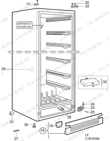 Взрыв-схема холодильника Electrolux EU8296CW - Схема узла C10 Cabinet